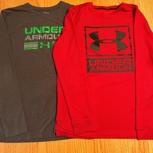 Boys Under Armour long sleeve shirts.